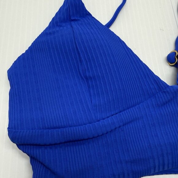 L Space Women's Royal Pointelle Rib Winnie Bikini Top Size Medium - Picture 4 of 8